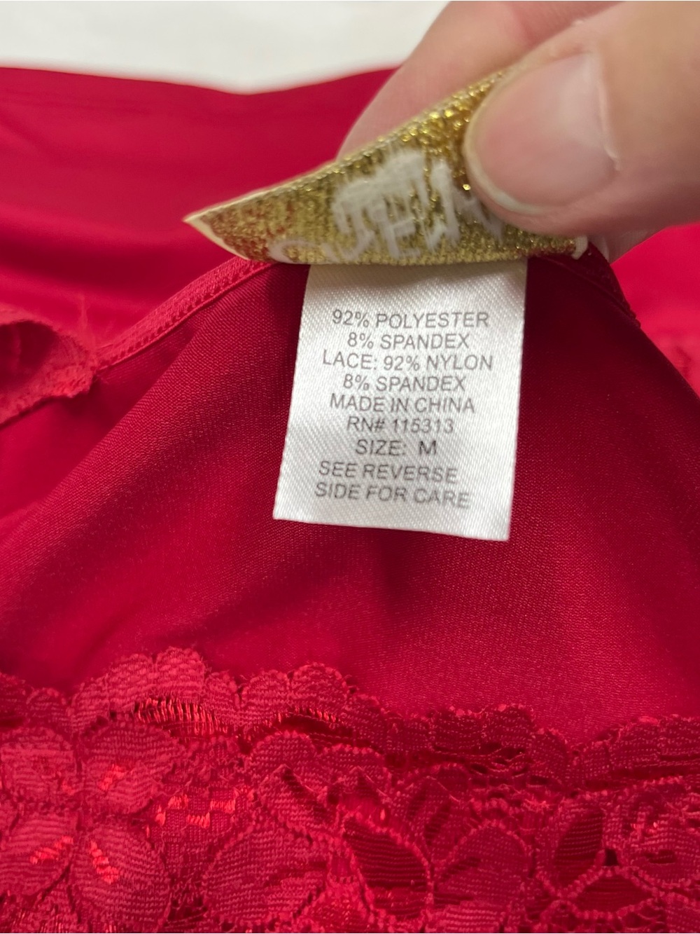 Vintage Cinema Etoile Red Lace-Trim Tank Top Y2K Festive - Picture 4 of 6